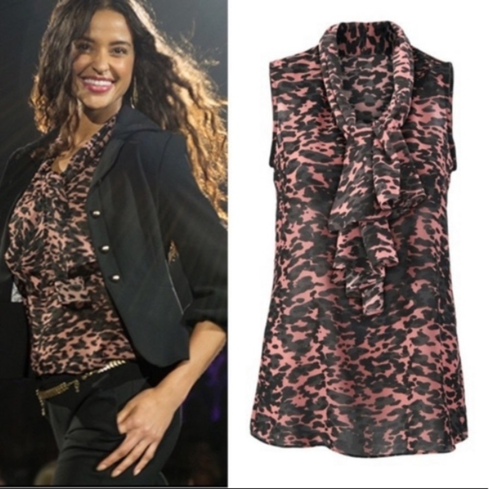 CAbi women's Tie Neck Neck animal print sleeveless S